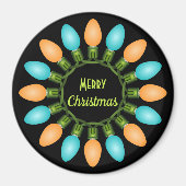 Weihnachtslichtkreis in Orange und Blau Magnet (Vorne)