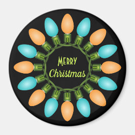 Weihnachtslichtkreis in Orange und Blau Magnet