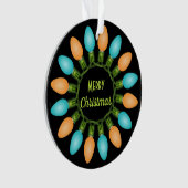 Weihnachtslichtkreis in Orange und Blau Ornament (Vorderseite)