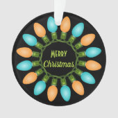 Weihnachtslichtkreis in Orange und Blau Ornament (Vorderseite)