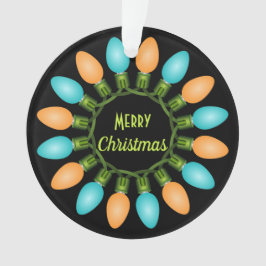 Weihnachtslichtkreis in Orange und Blau Ornament