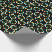 Weihnachtslichtkreise Muster Orange und Blau Geschenkpapier (Ecke)