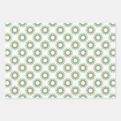 Weihnachtslichtkreise Muster Orange und Blau Geschenkpapier Set (Vorderseite 3)