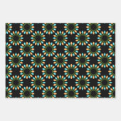 Weihnachtslichtkreise Muster Orange und Blau Geschenkpapier Set (Vorderseite)