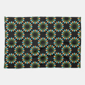 Weihnachtslichtkreise Muster Orange und Blau Geschirrtuch (Horizontal)