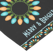 Weihnachtslichtkreise Muster Orange und Blau Kurzer Tischläufer (Ecke)