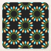 Weihnachtslichtkreise Muster Orange und Blau Rechteckiger Pappuntersetzer (Vorderseite)