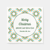 Weihnachtslichtkreise Muster Orange und Blau Serviette (Vorderseite)