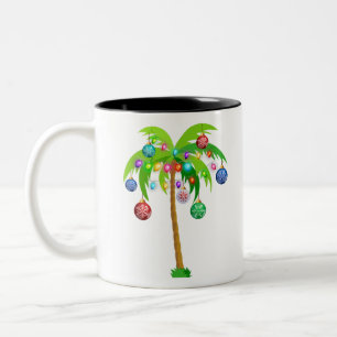 Weihnachtslichtpalme hawaii Strand tropisch x Zweifarbige Tasse