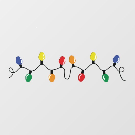 Weihnachtslichtreihendraht Große Glühbirne Fensteraufkleber (Blatt)