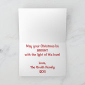 Weihnachtslichtschrift Verse Weihnachtskarte Feiertagskarte (Innenseite)