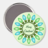 Weihnachtslichtzirkel in Blau und Grün Magnet (Vorderseite/Rückseite)