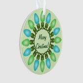 Weihnachtslichtzirkel in Blau und Grün Ornament (Vorderseite)