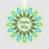 Weihnachtslichtzirkel in Blau und Grün Ornament (Rückseite)