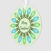 Weihnachtslichtzirkel in Blau und Grün Ornament (Vorderseite)