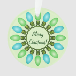 Weihnachtslichtzirkel in Blau und Grün Ornament