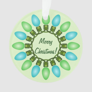 Weihnachtslichtzirkel in Blau und Grün Ornament