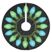 Weihnachtslichtzirkel in Blau und Grün Polyester Weihnachtsbaumdecke (Vorderseite)