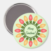 Weihnachtslichtzirkel in Rot und Orange Magnet (Vorderseite/Rückseite)