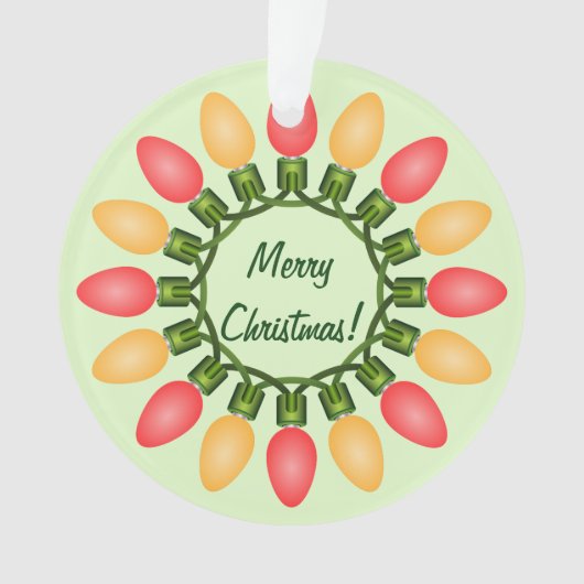 Weihnachtslichtzirkel in Rot und Orange Ornament (Vorderseite)