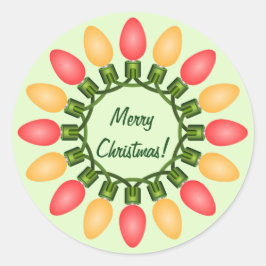 Weihnachtslichtzirkel in Rot und Orange Runder Aufkleber