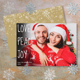 Weihnachtsliebe Frieden Freude Modernes Foto Feiertagskarte