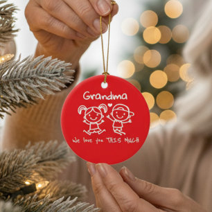 Weihnachtsliebe für Oma Lustiges Grafik-Geschenk Keramik Ornament