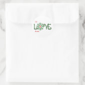 Weihnachtsliebe-Geschenkanhänger / Geschenklabel Runder Aufkleber (Tasche)