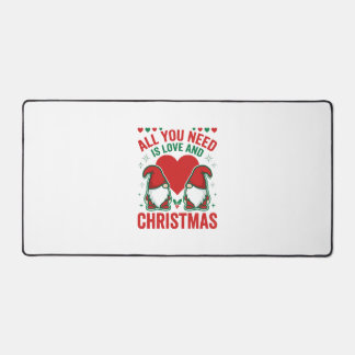 Weihnachtsliebe Herz Santa Gnom Design Schreibtischunterlage