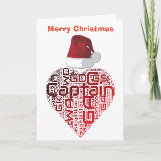 WeihnachtsLiebe-Herznetball-Entwurf Feiertagskarte (Vorderseite)