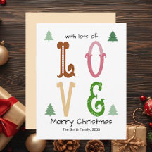 Weihnachtsliebe Moderne Typografie Flache Festtags