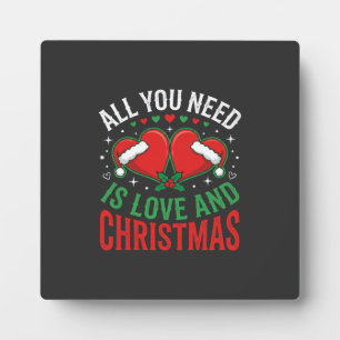 Weihnachtsliebe Santa Hut Typografie Fotoplatte