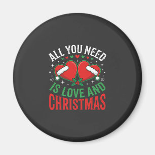 Weihnachtsliebe Santa Hut Typografie Magnet