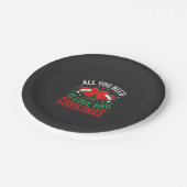 Weihnachtsliebe Santa-Hut-Typografie Pappteller (Schrägansicht)