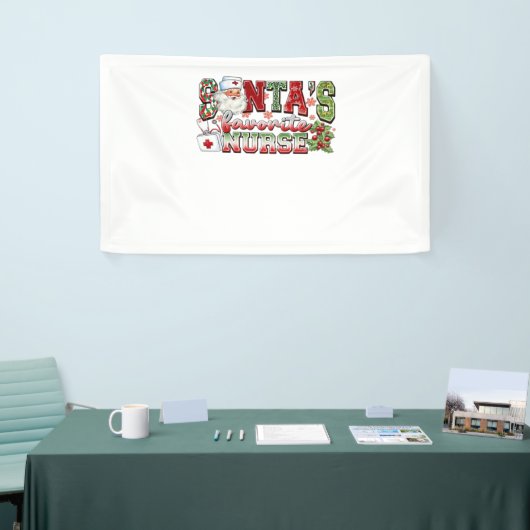 Weihnachtsliebevoll, fröhliche Krankenschwester, K Banner (Messeveranstaltung)