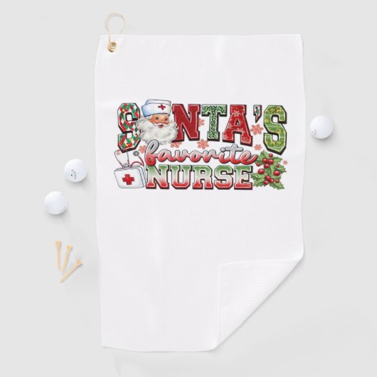 Weihnachtsliebevoll, fröhliche Krankenschwester, K Golfhandtuch (Insitu)