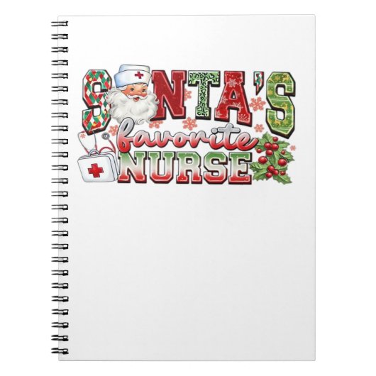 Weihnachtsliebevoll, fröhliche Krankenschwester, K Notizblock (Vorderseite)