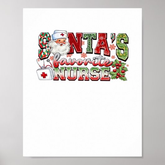 Weihnachtsliebevoll, fröhliche Krankenschwester, K Poster (Vorne)
