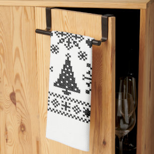 Weihnachtsliebhaber Kreuzmuster Sampler Design Geschirrtuch