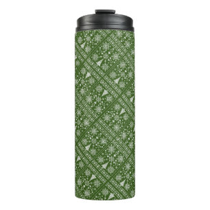 Weihnachtsliebhaber Kreuzmuster Sampler Design Thermosbecher