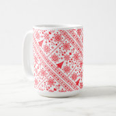 Weihnachtsliebhaber Kreuzmuster-Stichproben-Design Kaffeetasse (Vorderseite Links)