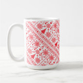 Weihnachtsliebhaber Kreuzmuster-Stichproben-Design Kaffeetasse (Links)