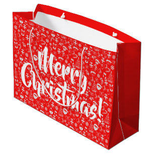Weihnachtsliebhaber Roter Santa Elf Rentierfest Große Geschenktüte