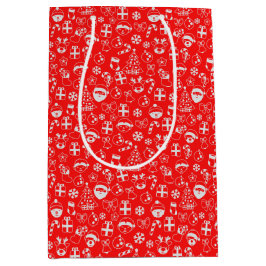 Weihnachtsliebhaber Roter Santa Elf Rentierfest Mittlere Geschenktüte