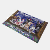 Weihnachtslied - Animal Party - Frohe Weihnachten Fußmatte (Schrägansicht)