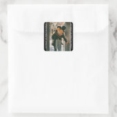 Weihnachtslied "Bob Cratchit und Tiny Tim" Quadratischer Aufkleber (Tasche)