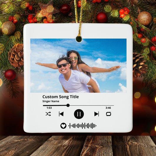 Weihnachtslied Code scannen Keramikornament