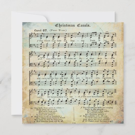 Weihnachtslied Einladung (Rückseite)