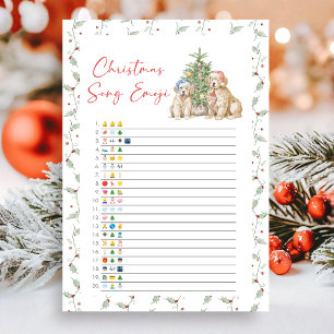 Weihnachtslied-Emoji-Feiertags-Spaß-Spiel Feiertagskarte