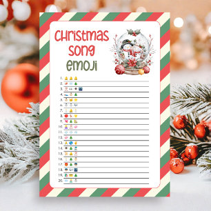 Weihnachtslied-Emoji Lustiges Weihnachts-Ratespiel Feiertagskarte